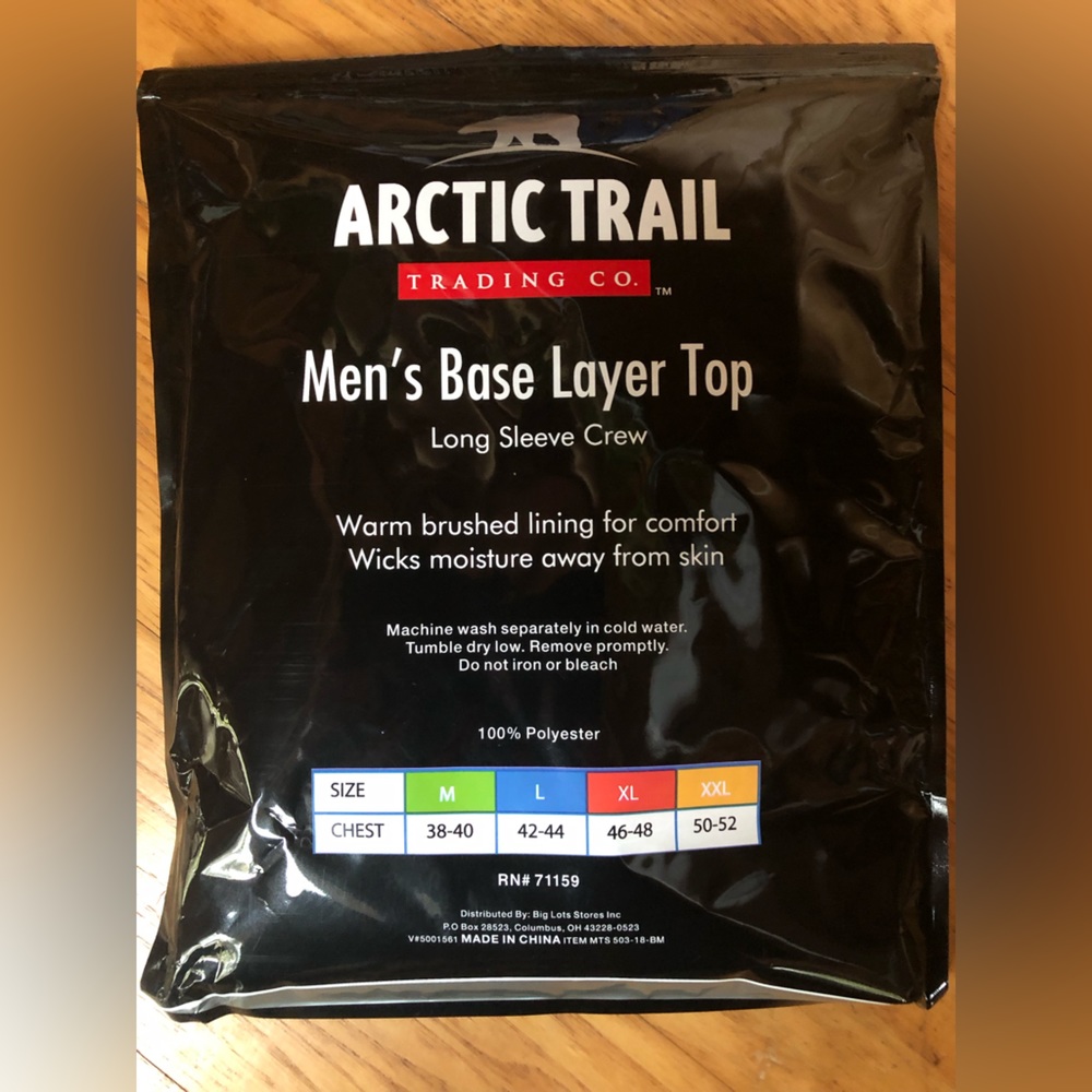 Attic Trail Men’s Base Layer Top Long Sleeve Crew - Picture 2 of 2